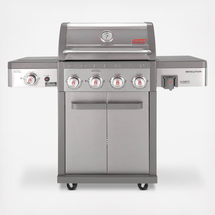 Coleman, Revolution 4-Burner Gas Barbeque Grill with Side Burner