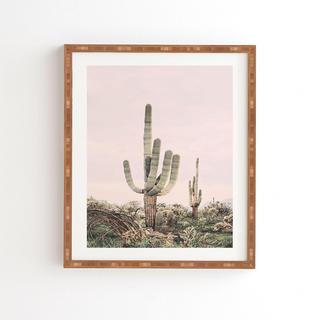Pastel Pink Cactus Framed Wall Art