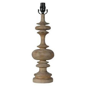 Turned Column Wood Large Lamp Base Brown Lamp Only - Threshold™