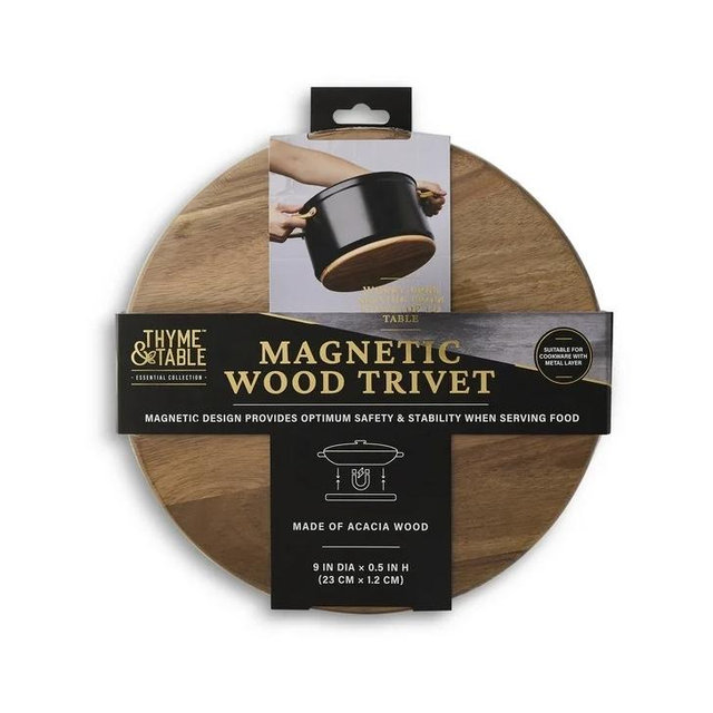 (2 pack) Thyme & Table Acacia Wood Magnetic Trivet