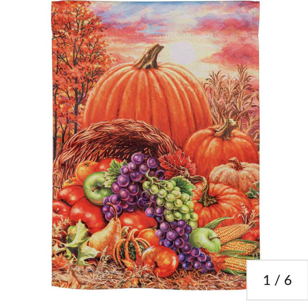 Plentiful Harvest Suede Garden Flag
