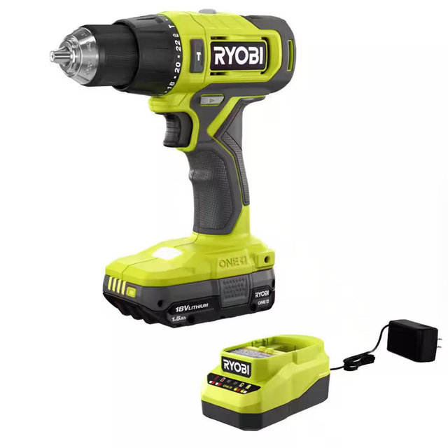 ONE+ 18V Cordless 1/2 in. Hammer Drill Kit with 1.5 Ah Battery and Charger