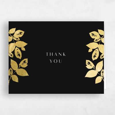 Black Rustic Wedding Thank You - Jasmine Landscape Foil