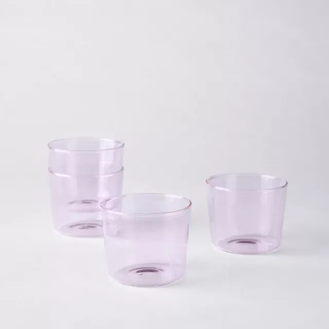 Essential Stackable Colored Glassware & Pitcher