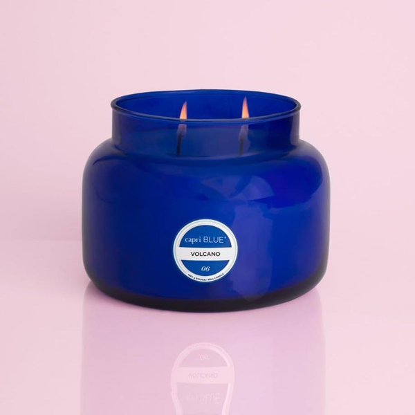 Capri Blue Volcano Scented Candles - Luxury Glass Jar Candles for Home Scented with Tropical Fruit & Sugared Citrus - Soy Wax Blend - Capri Blue Volcano - Jumbo White Color (48 oz)