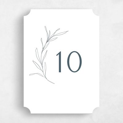 White Ticket Wedding Table Number - Avila
