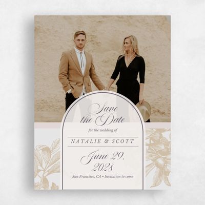 Sand, Beige Wedding Save the Date - Ridgemoor Portrait