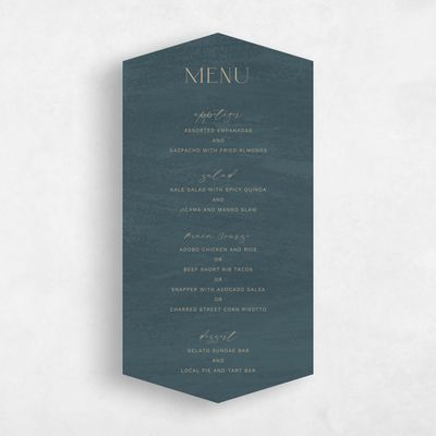 Blue Diamond Wedding Menu - Belanger