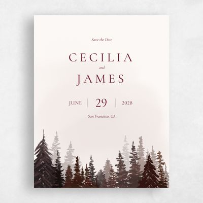Red Wedding Save the Date - Bridlewood Portrait