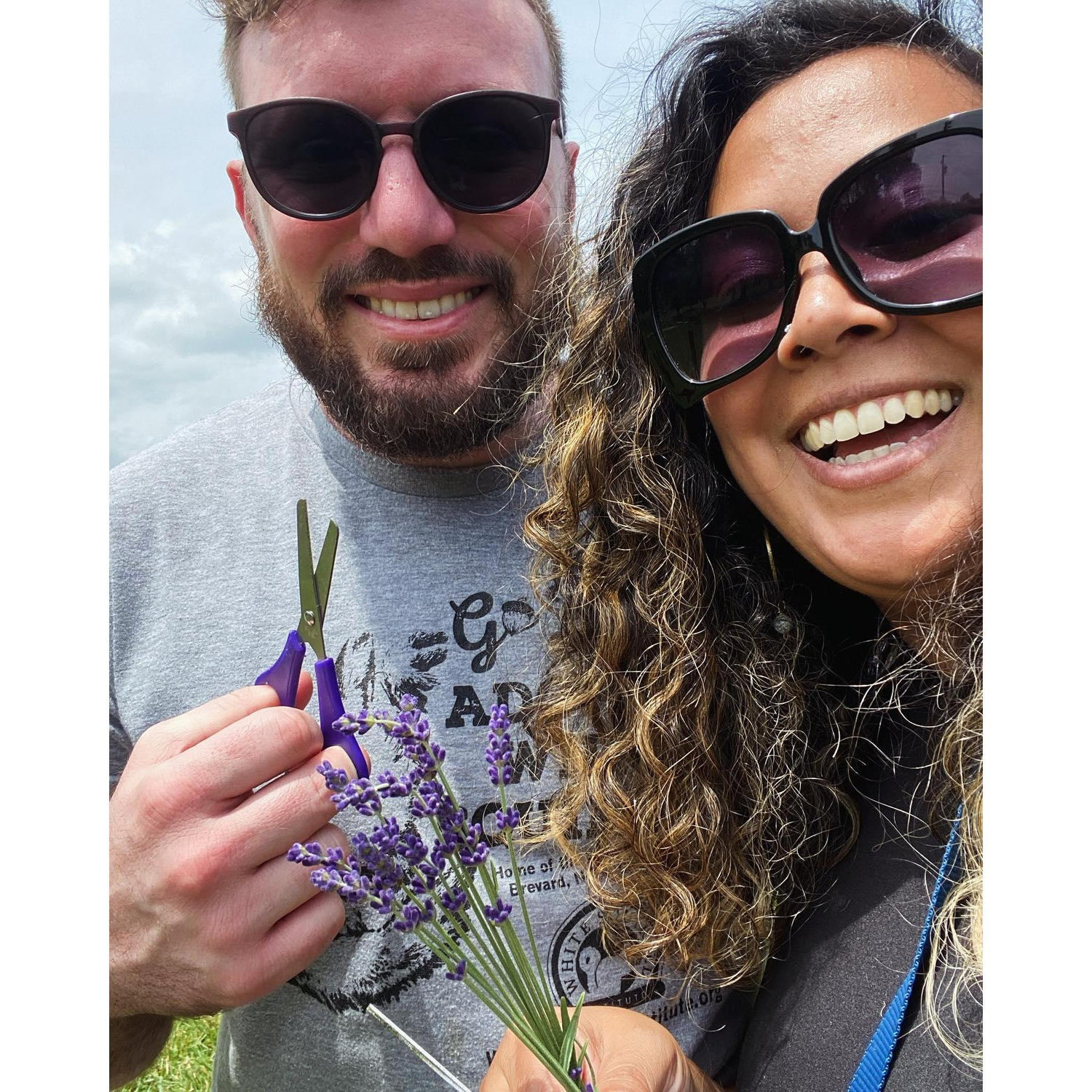 You've probably heard of U-Pick apple picking, but did you know you can pick fresh lavender at the some of the farms in Hendersonville, NC? This is us picking flowers earlier this year.