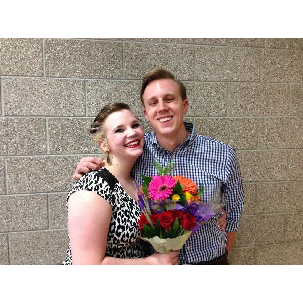 Hannah directed a middle school talent show, Alex brought flowers!