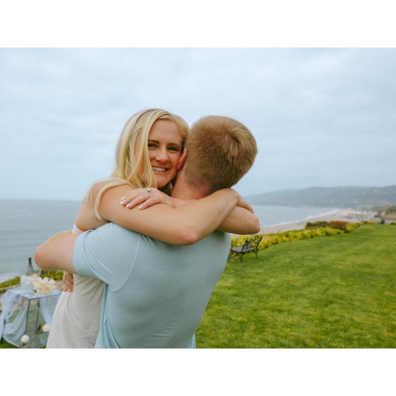 One of our favorite memories is when Riley proposed in Malibu, CA on September 14, 2024.