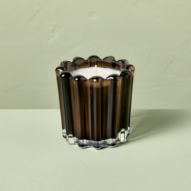 Ribbed Glass Harvest Chestnut Jar Candle Dark Brown 7oz - Hearth & Hand™ with Magnolia