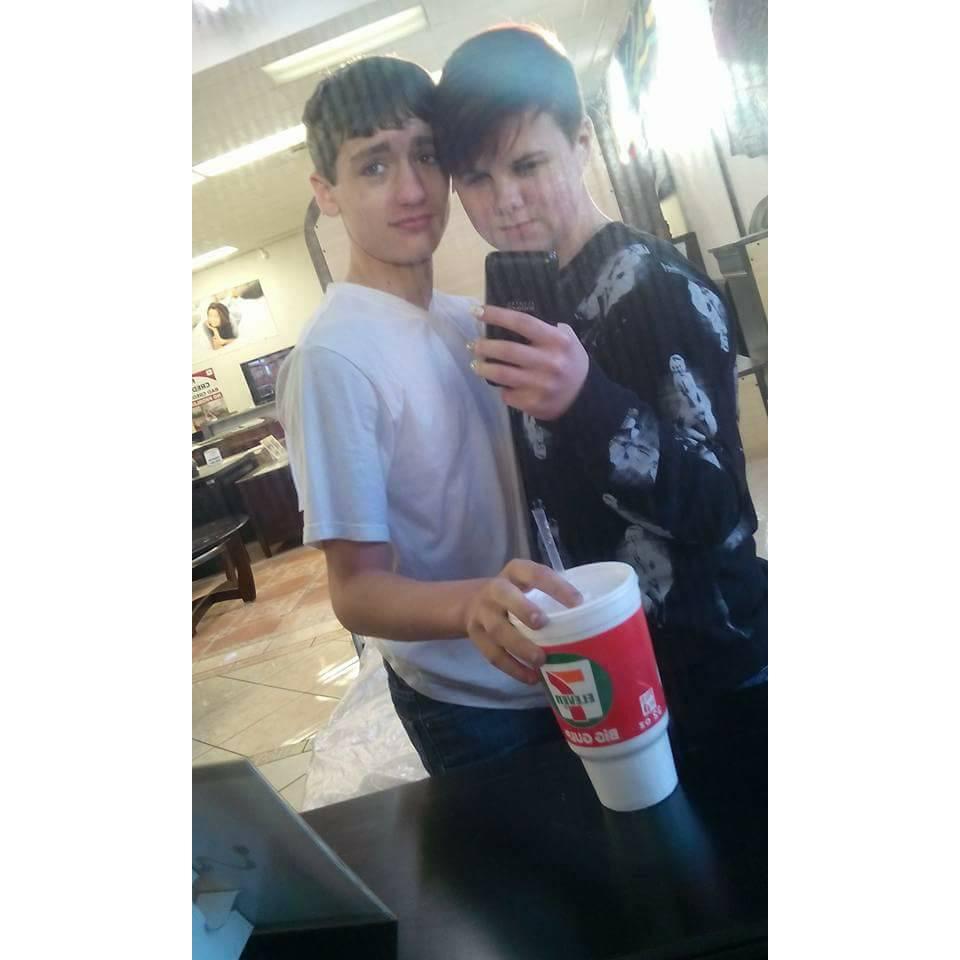 We were about 14 and 15 in this picture. His mother was bed searching for new beds for Christian, Blake and Herself. I got to tag along and we took a picture in the display mirror dresser set.