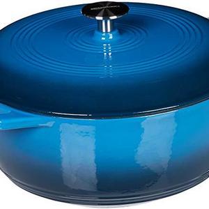 AmazonBasics Enameled Cast Iron Dutch Oven - 4.5-Quart, Blue