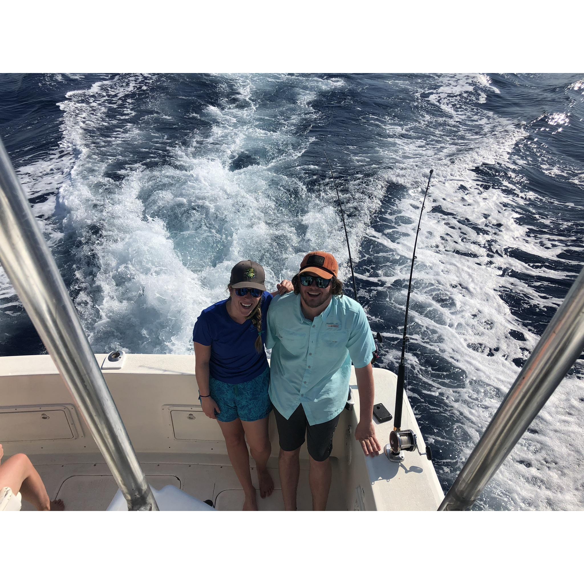 Deep sea fishing in Rivera Maya