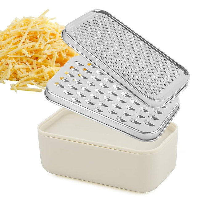 Cheese Grater Citrus Lemon Zester with Food Storage Container & Lid - Perfect For Hard Parmesan Or Soft Cheddar Cheeses, Ginger, Vegetables, Butter, Chocolate & Nutmeg, Cream