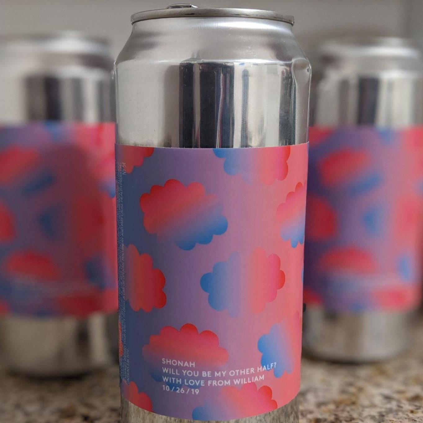 With the help of Other Half Brewing, Will got custom made beer labels for the engagement!