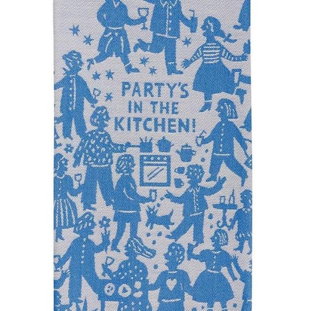 Blue Q Funny Woven Jacquard Dish Towel ~ Party's in The Kitchen. 100% Cotton, Soft, Super-Absorbent, 28" x 21"