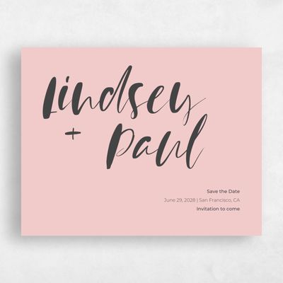 Rose, Pink Wedding Save the Date - Lyons Script