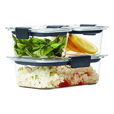 Rubbermaid Brilliance Food Storage Container, Clear, 6-Piece Set(Including Lids) 1976519