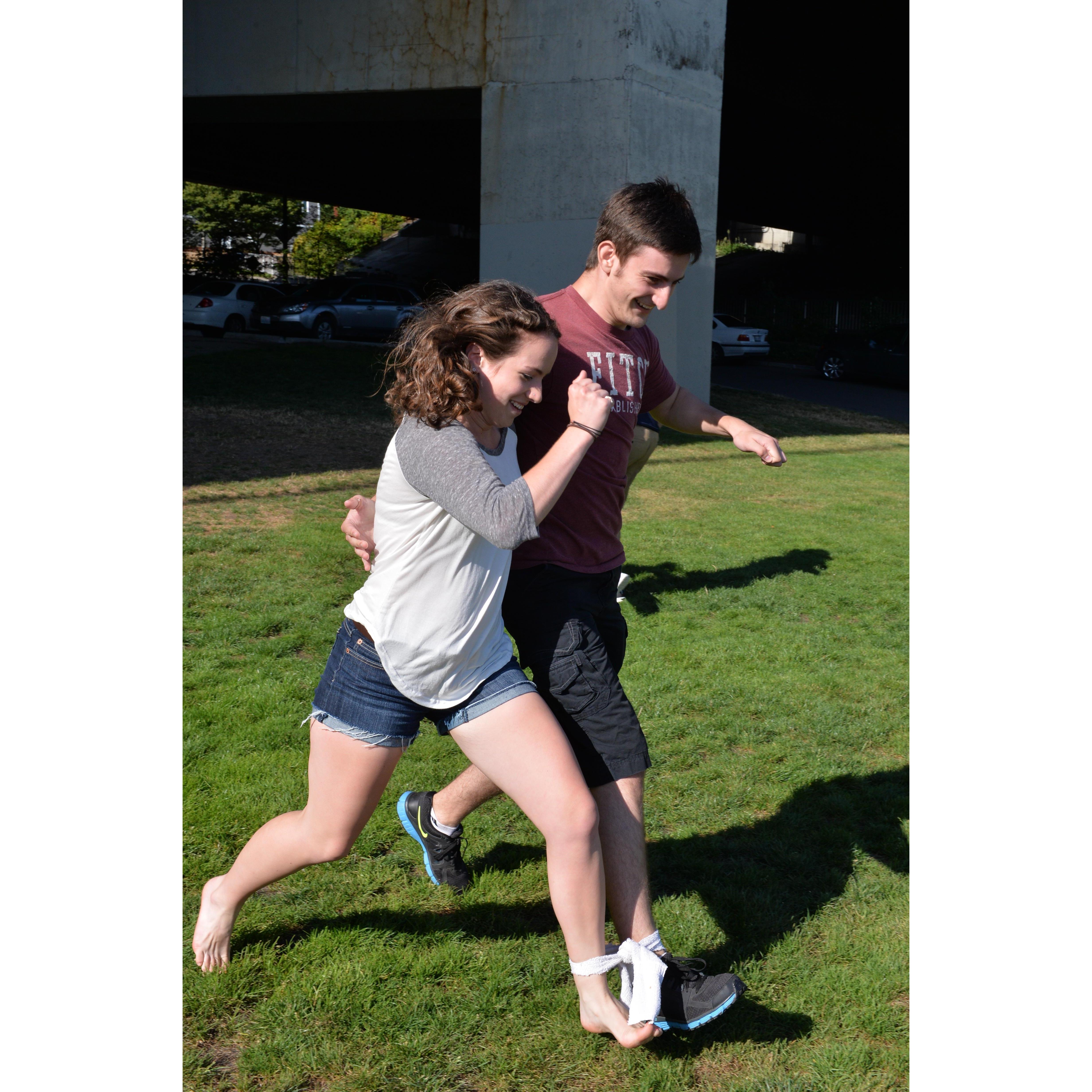 Three-legged race! Summer 2015