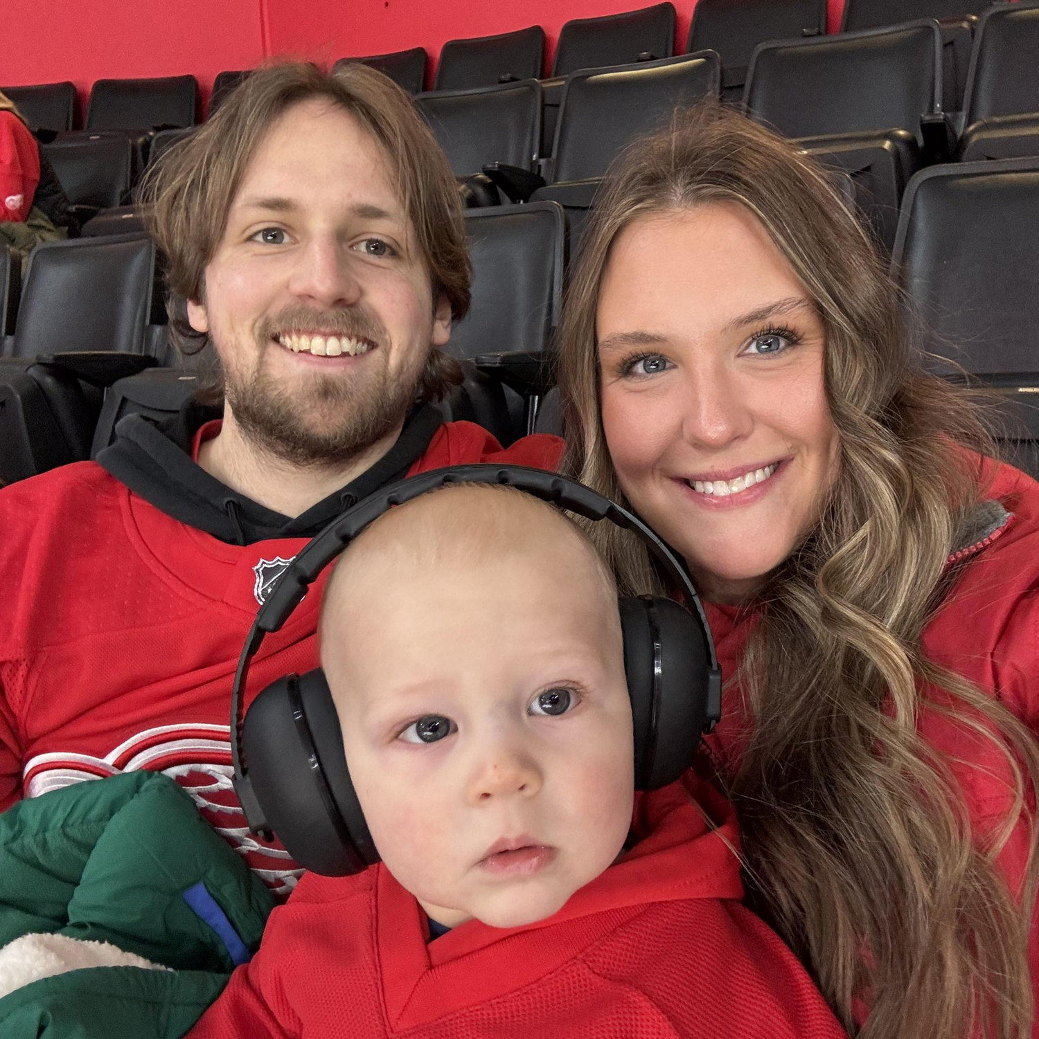 Our first Red Wings game and Beckham absolutely loved it!