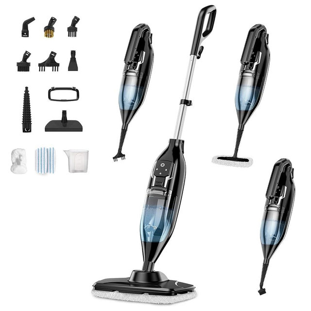 Steam Mop, 12-in-1 Powerful Handheld Steam Cleaner Detachable Steam Mops for Floor Cleaning, 550ML Removable Tank, 23FT Power Cable, MultiPurpose Steamer for Hardwood, Tile, Grout, Furniture