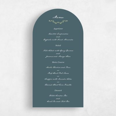 Blue Arch Wedding Menu - Margot