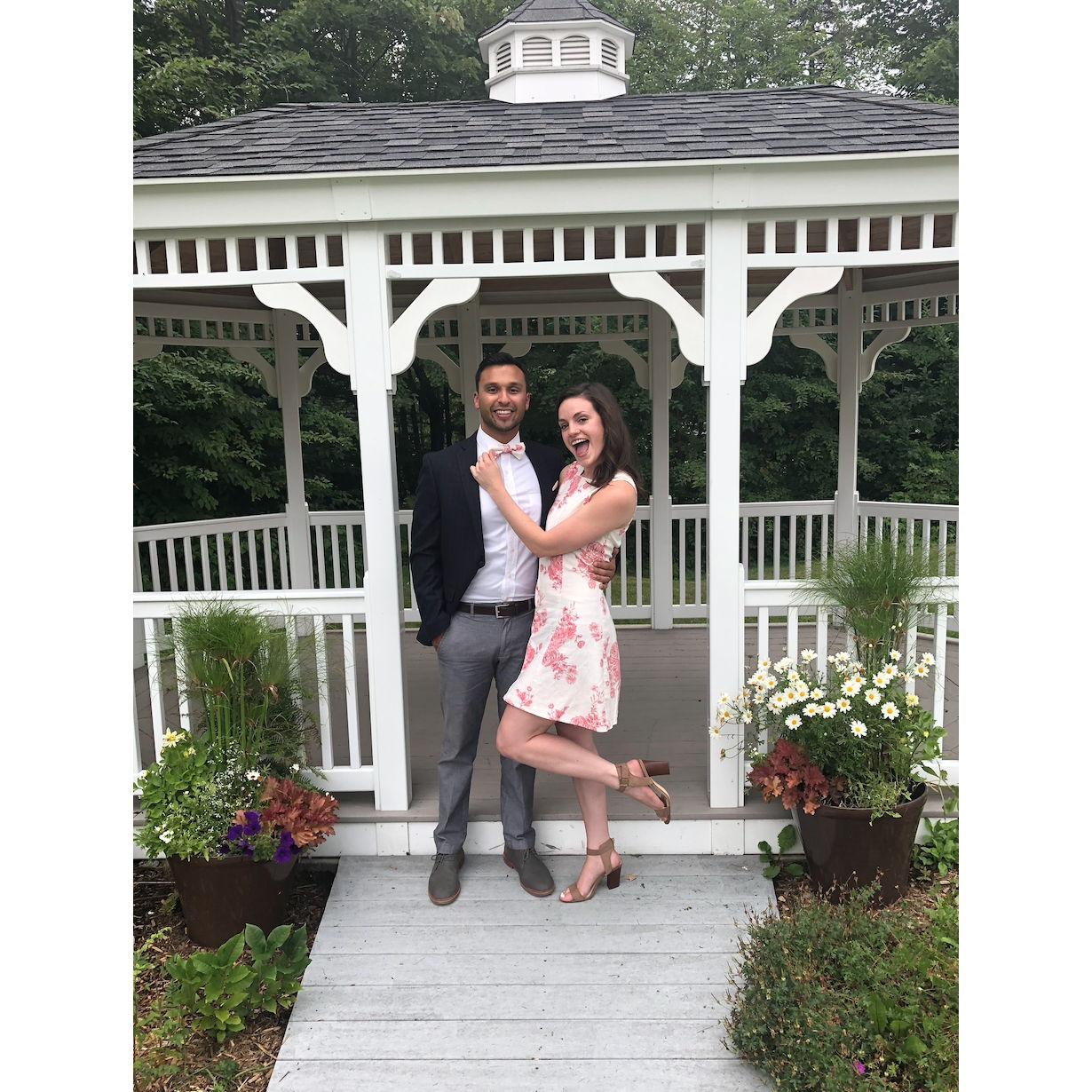 The first wedding we ever went to together! Lynsey made her dress, Tyler's bowtie, and Tyler's pocket square.