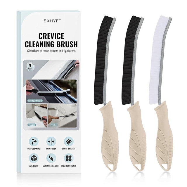 SXhyf Cleaning Brush - Hard Bristle Crevice Cleaning Brush, Multifunctional Gap Scrub Brush, Home Essentials, Bathroom Cleaner Tools for Household Use, Kitchen, Window, Faucets, Toilet, Grout, Car