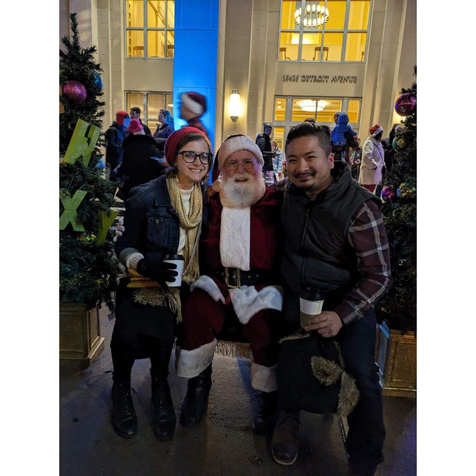 Our tradition of getting our picture taken with Santa at Light it up Lakewood