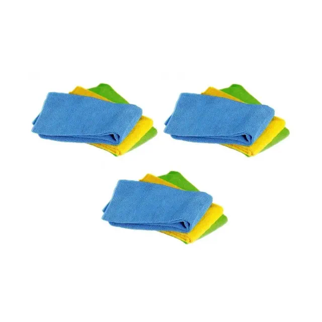 Norpro 3pc Washable Reusable Microfiber No Scratch Cleaning Cloths Towel Set 3 Sets