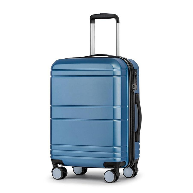 KYME Carry On Luggage 22x14x9 Airline Approved,Hardshell Carry On Suitcase with Tsa Lock,Small Suitcases with Wheels,Travel Luggage for Men Women,Expandable Carry-On 20 Inch,Blue