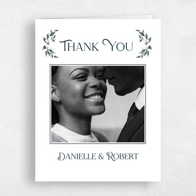 White Wedding Thank You - Melcher Photo