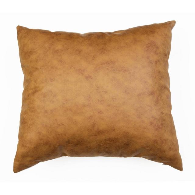 20"x20" Pele Faux Leather Pillow Brown - Décor Therapy