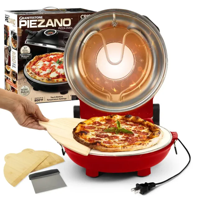 Granitestone Piezano Indoor/Outdoor Portable Red Electric Pizza Oven