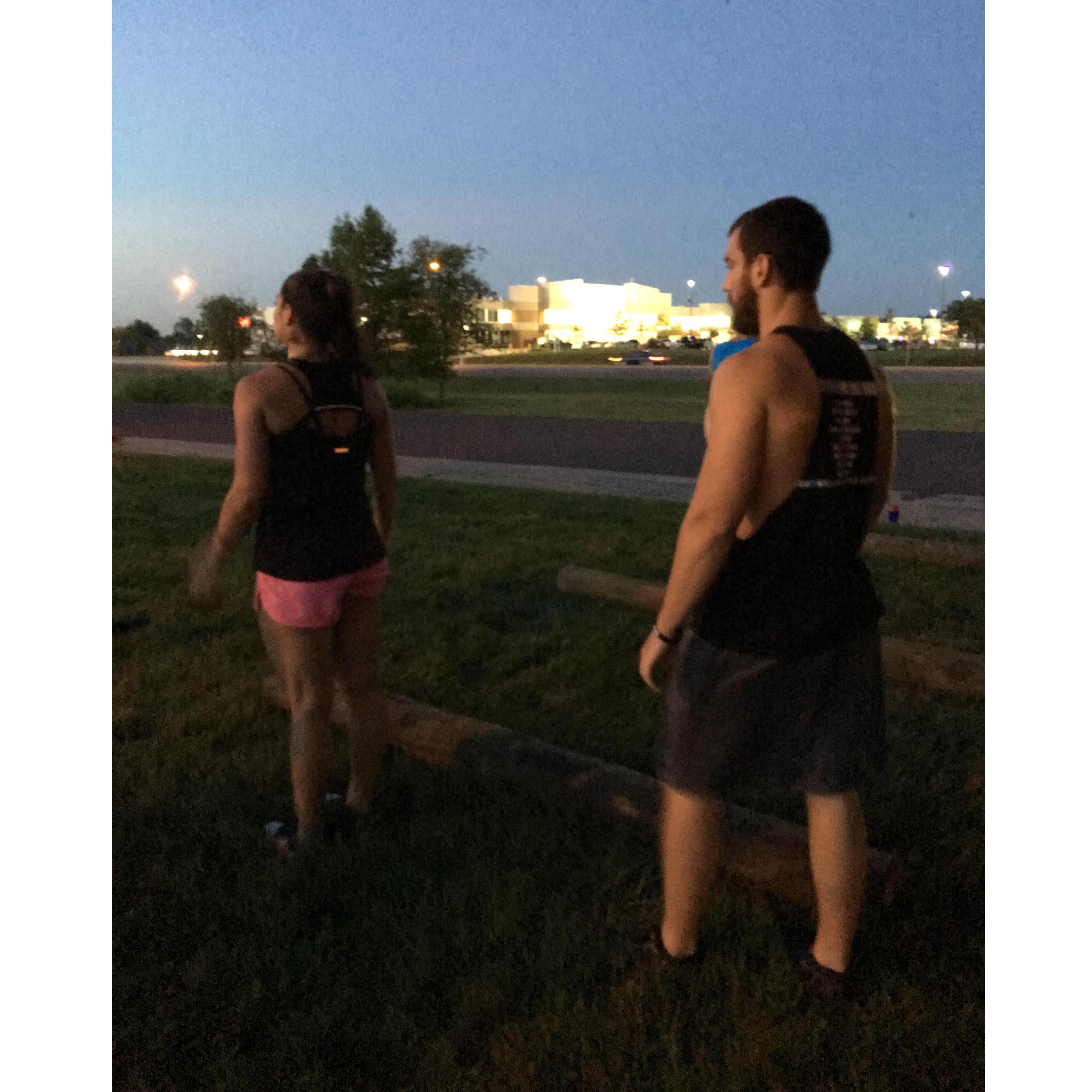 July 2016--first known picture together during a team competition at our crossfit gym