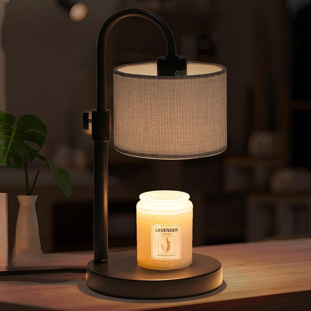 FINCMY Candle Warmer Lamp with Timer, Dimmable Candle Wax Warmer Candle Lamp with 2 Bulbs, House Warming Gifts Brithday Gifts for Women Bedroom Home Decor (Gray-Upgraded)