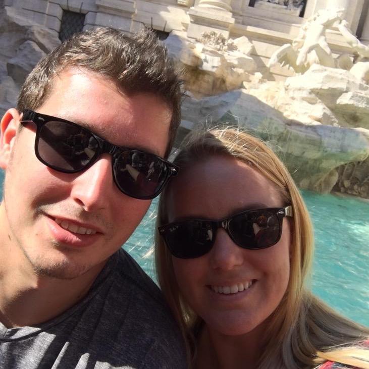 The Trevi Fountain on our engagement trip