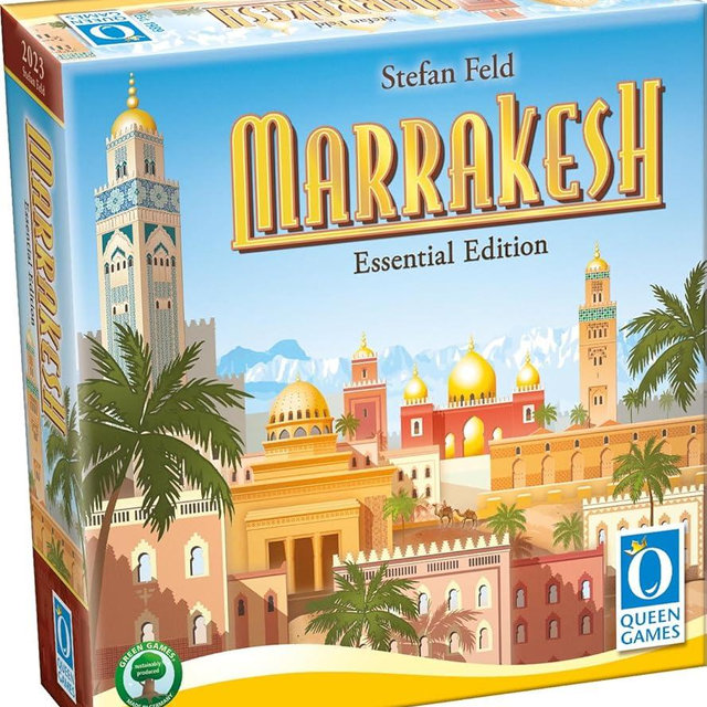 Queen Games Marrakesh Essential Edition, Strategy Board Game, 2-4 Players, Adults, Teens Ages 14+