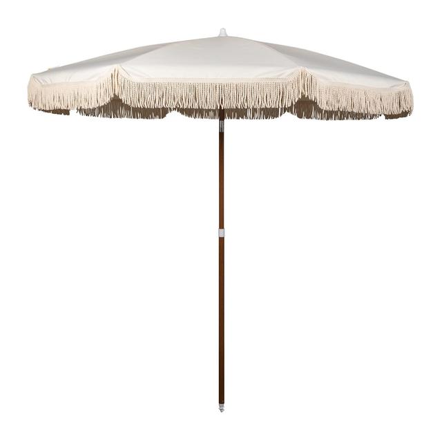 BEACH STATE Summerland 6.5 Feet Beach Umbrella with Fringe - Patio Umbrella - Outdoor Umbrella - UV50+ Sun Protection