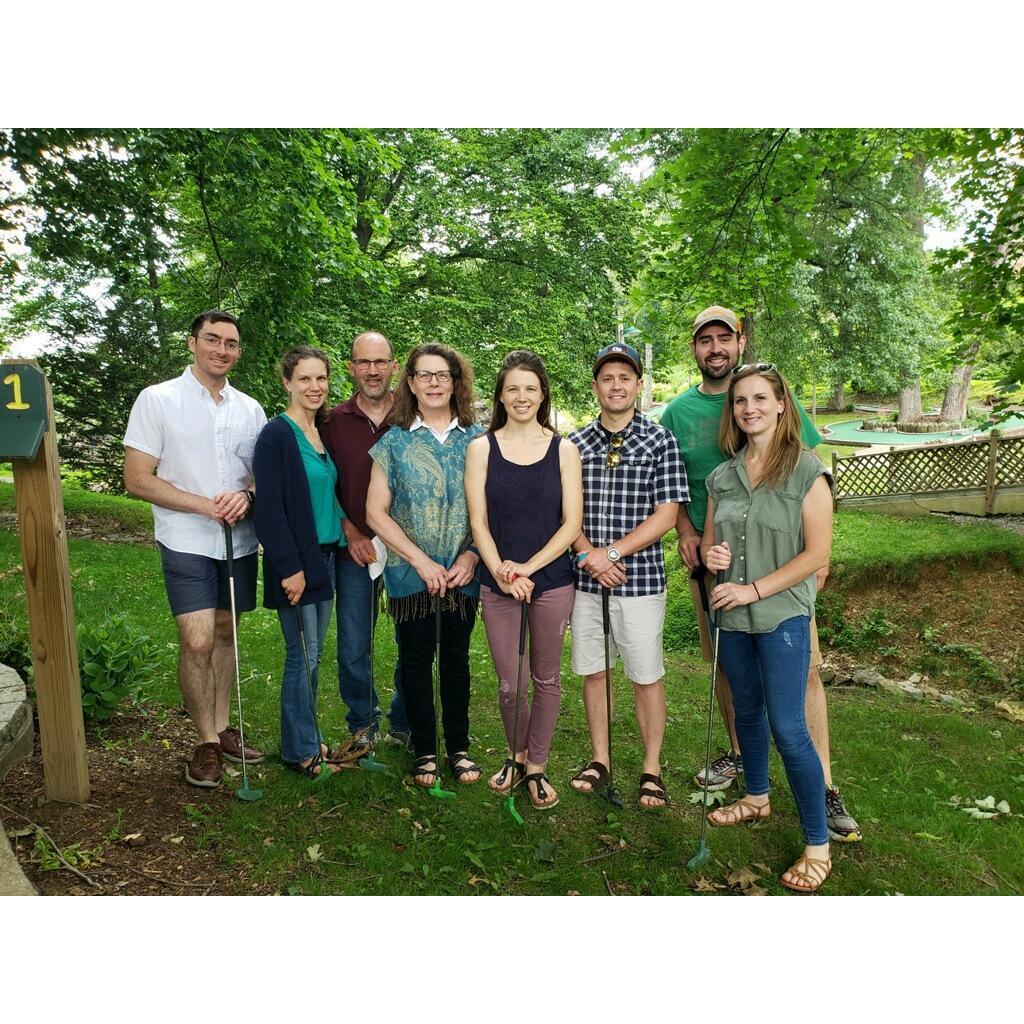 Mini golfing with Sheila's family