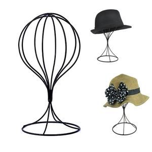 Padshow Freestanding Wire Ball Hat Stand/ Hat Rack / Wig Holder Storage Display Stand,Black Metal