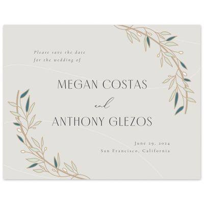 Grey Spring Wedding Digital Save the Date - Stefana Landscape