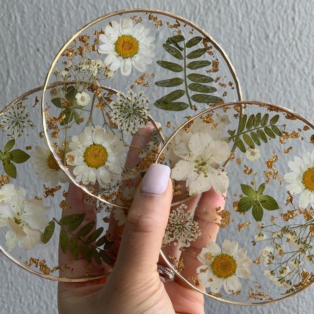 Resin Coasters | Dried Flower Coasters |...