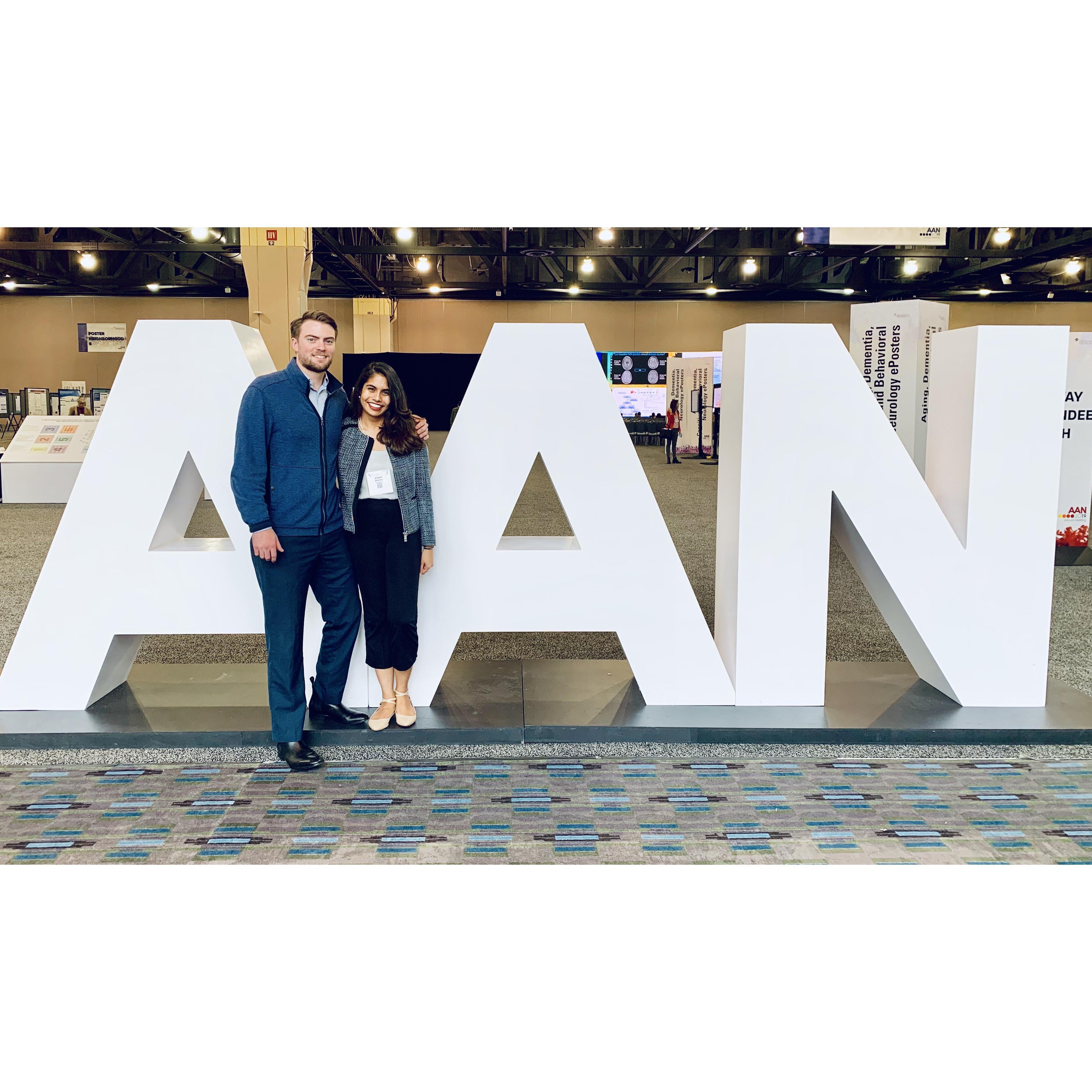 April 2019: Colin supported Shaoleen's medical endeavor as he attended her American Academy of Neurology Conference Research Presentation!