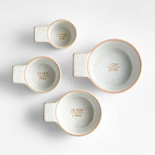 Pacific White Ceramic Measuring Spoons by Gaby Dalkin | Crate & Barrel