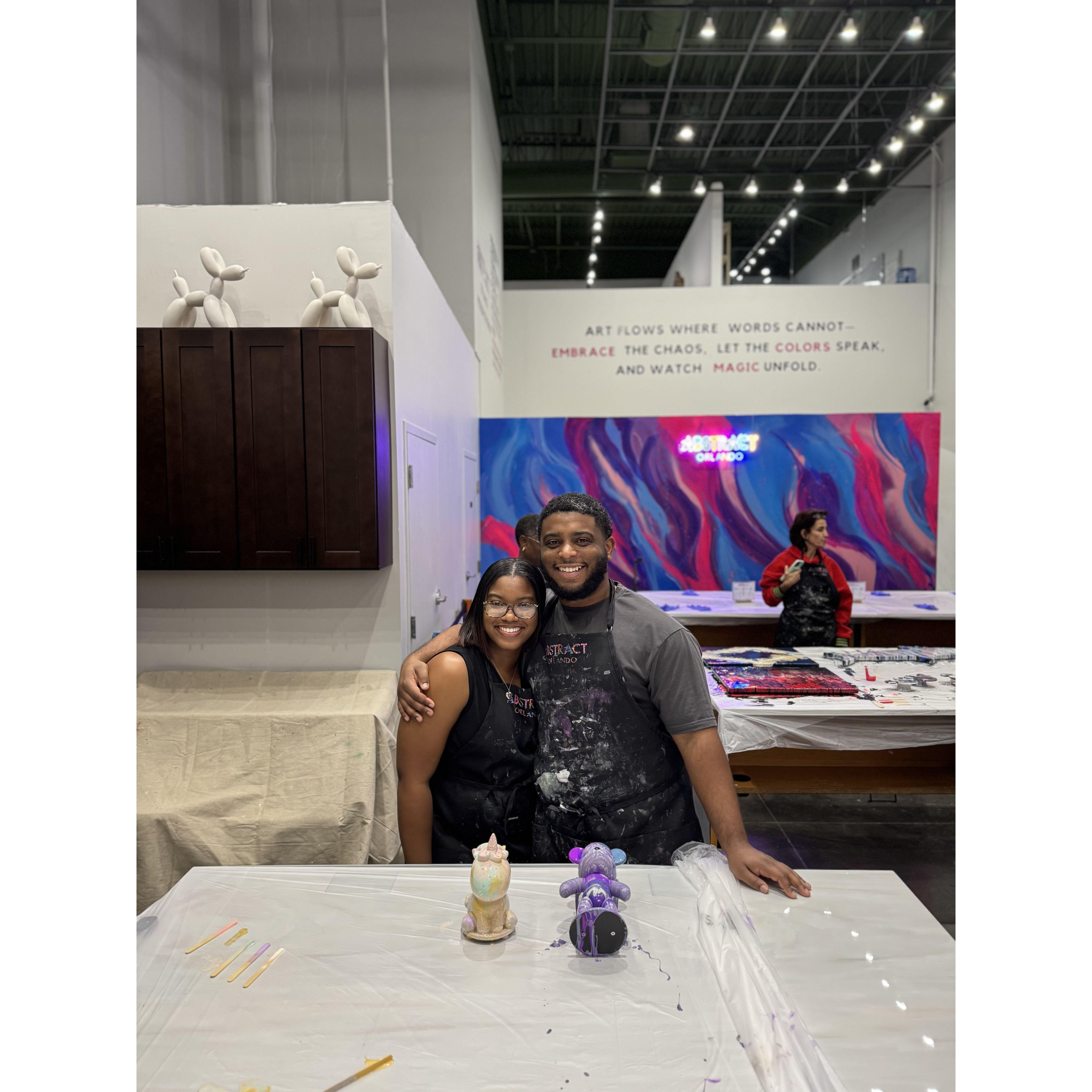 Destini and Robert making some cool abstract art in Orlando!