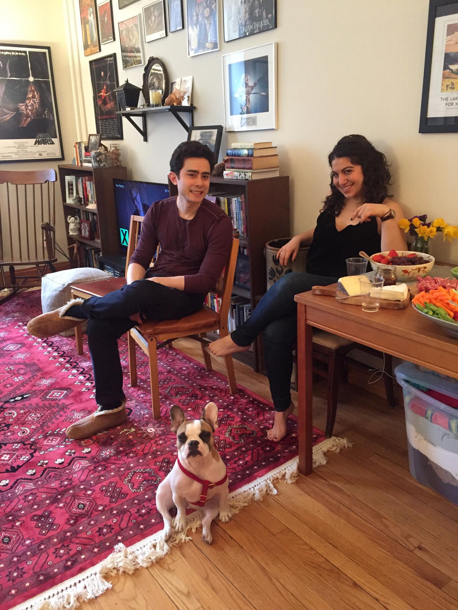 With our only guest at our house warming party - March 2018